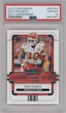 Isiah Pacheco from the 2022 Panini Contenders set graded by PSA and given an overall grade of 10.