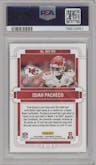 Isiah Pacheco from the 2022 Panini Contenders set graded by PSA and given an overall grade of 10.