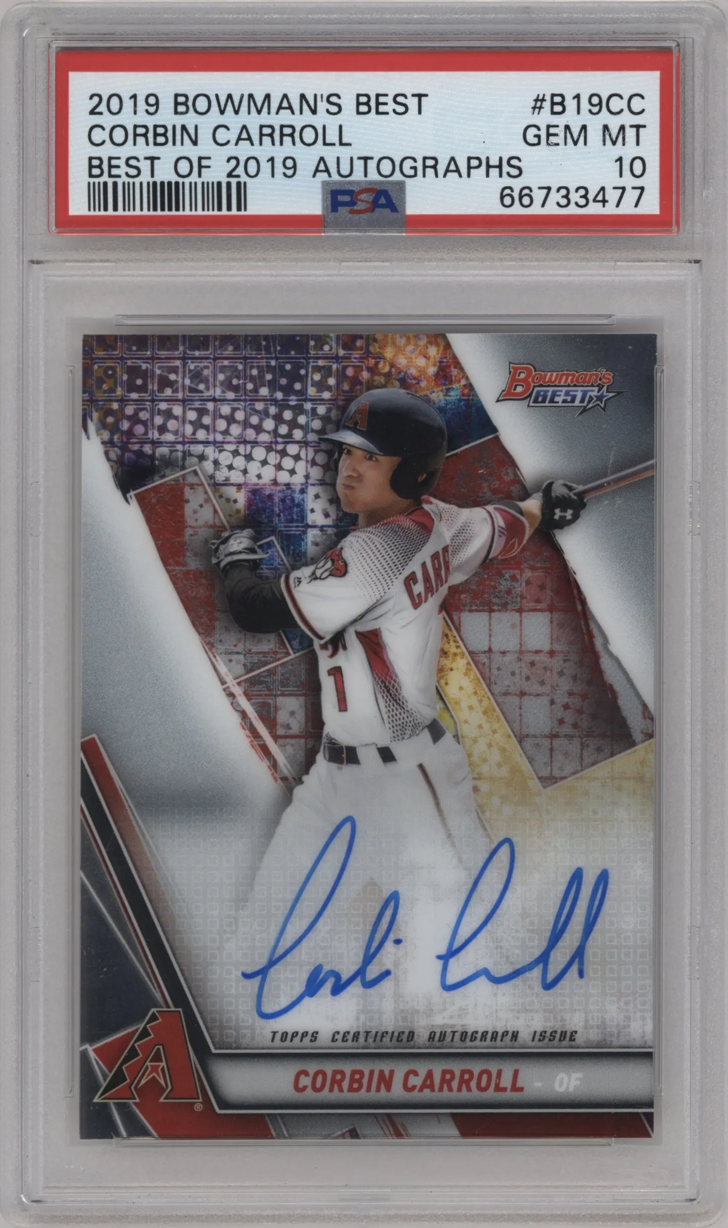 2019 Bowman’s Best Best of 2019 Auto Corbin Carroll #B19-CC PSA 10