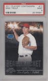 Mike Trout from the 2011 Playoff Contenders set graded by PSA and given an overall grade of 9.