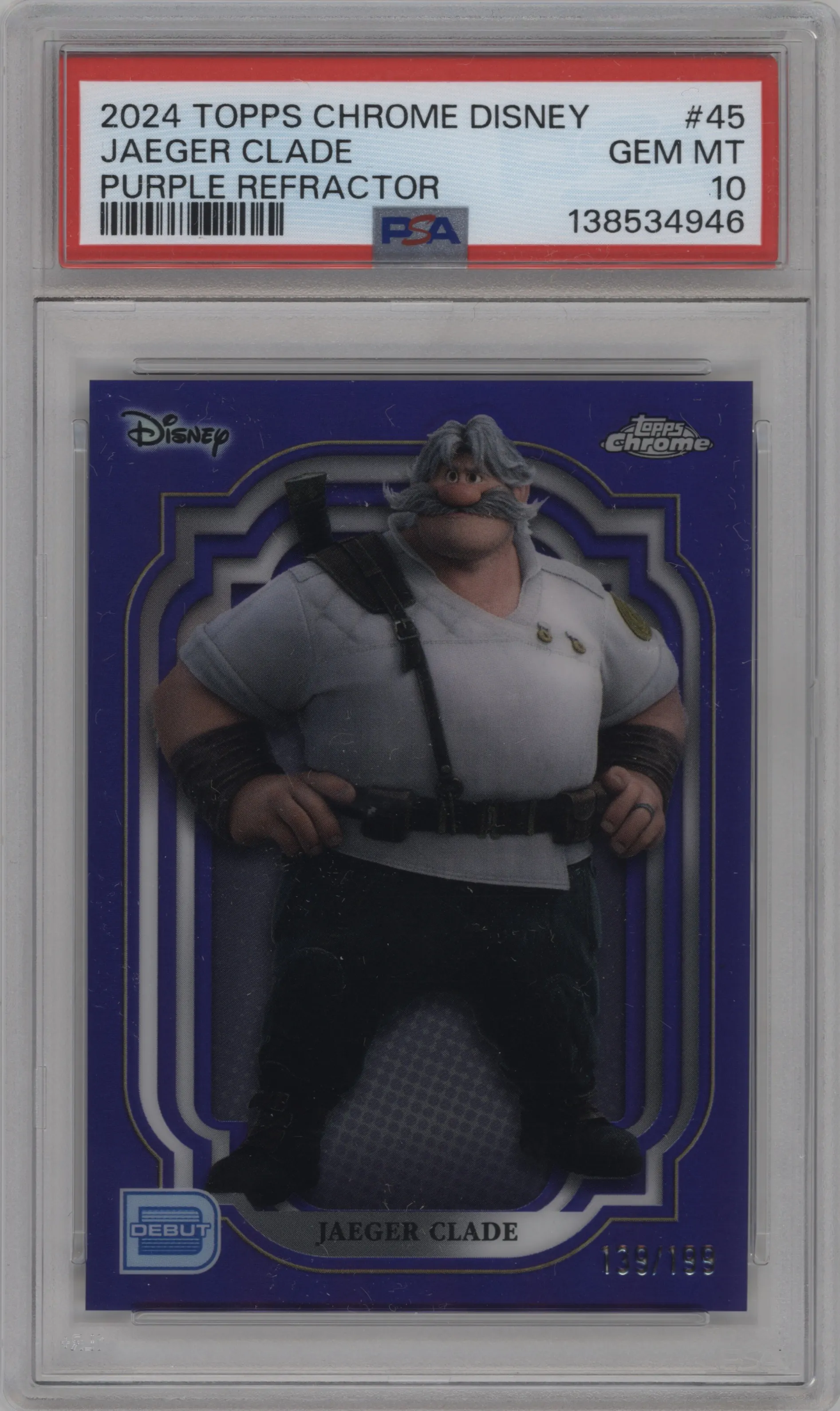 2024 Topps Chrome Disney Jaeger Clade Purple Refractor #45 PSA 10