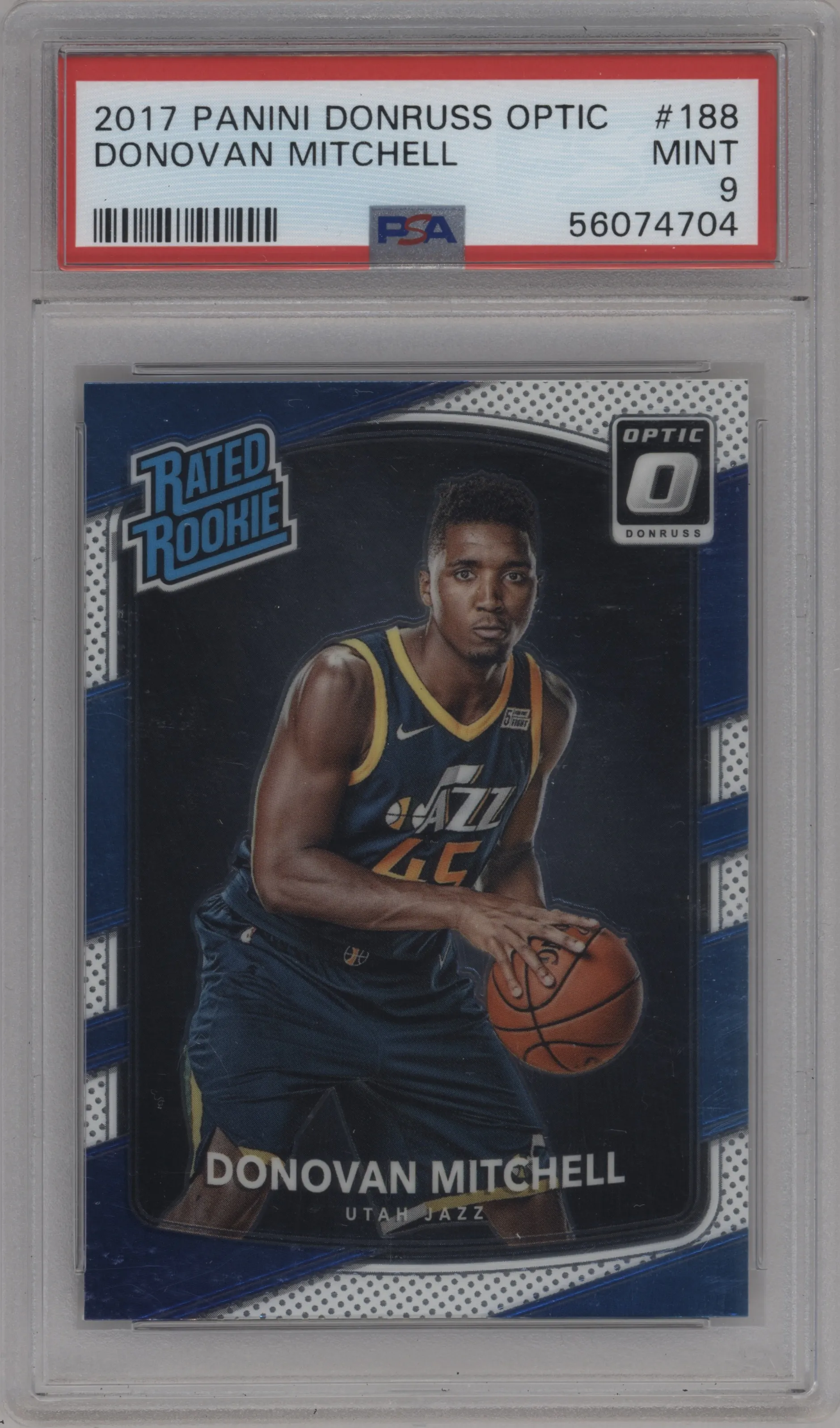 2017 Panini Donruss Optic Rated Rookie Donovan Mitchell PSA 9
