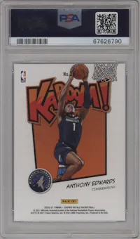 Anthony Edwards from the 2020-21 Panini Crown Royale set graded by PSA and given an overall grade of 10.