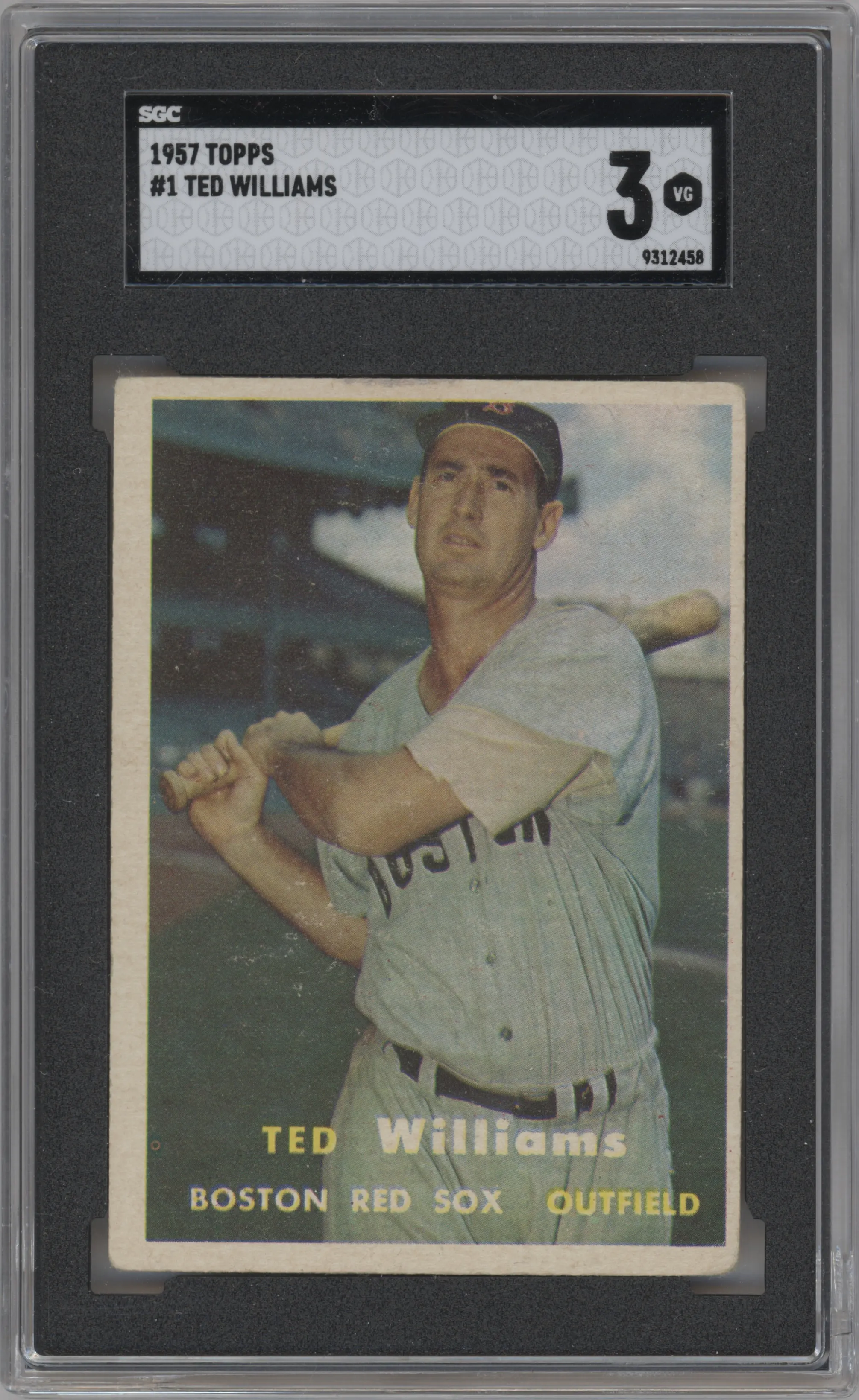 1957 Topps Ted Williams SGC VERY GOOD 3 #1 SGC 3