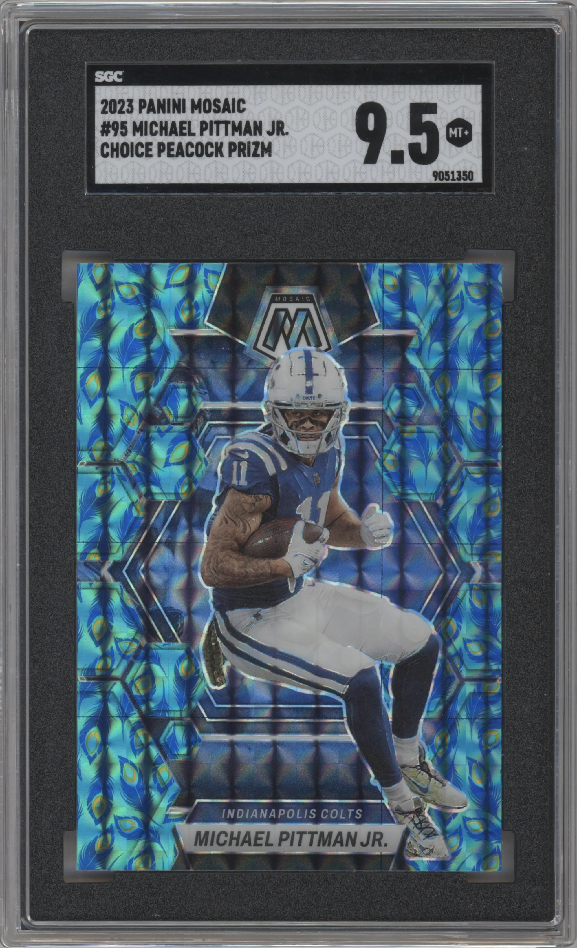 2023 Panini Mosaic Michael Pittman Jr. Choice Peacock SGC 9.5