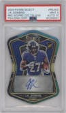 J.K. Dobbins from the 2020 Panini Select set featuring a Die-Cut Prizm Tie-Dye parallel graded by PSA and given an overall grade of 9.