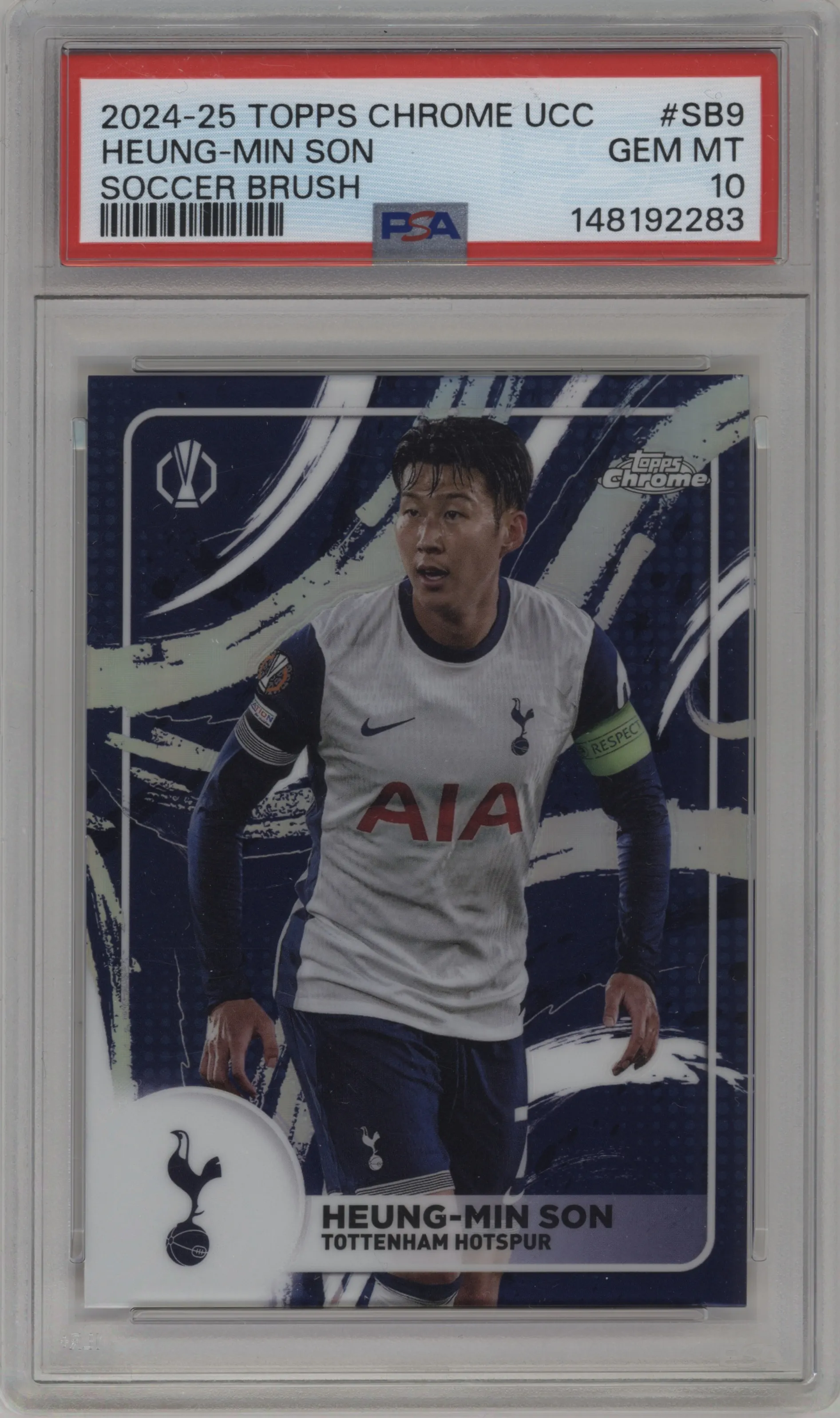2024 Topps Chrome UEFA Club Competitions Soccer Brush Heung-min Son #SB-9 PSA 10