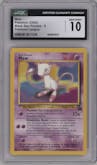 Mew from the 2000 Pokemon set featuring a Pokemon League parallel graded by CSG and given an overall grade of 10.