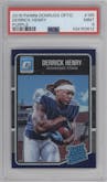 Derrick Henry from the 2016 Panini Donruss Optic set featuring a Purple parallel graded by PSA and given an overall grade of 9.