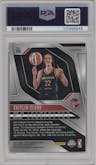 Caitlin Clark from the 2024 Panini Prizm WNBA set featuring a Orange Ice Prizm parallel graded by PSA and given an overall grade of 8.