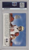 Tom Brady from the 2000 Pacific Crown Royale set graded by PSA and given an overall grade of 7.