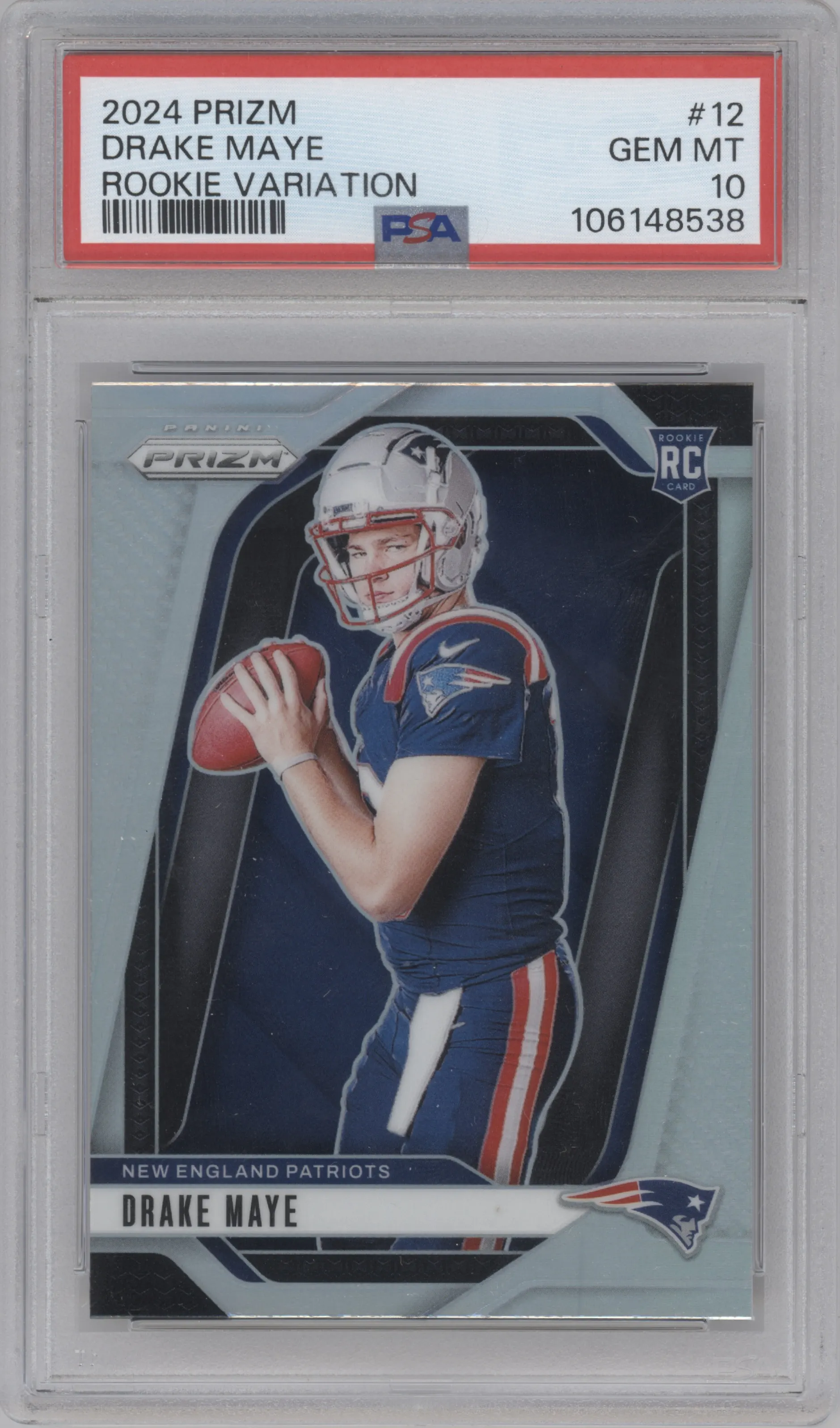 2024 Panini Prizm Rke.Var. Drake Maye #12 PSA 10