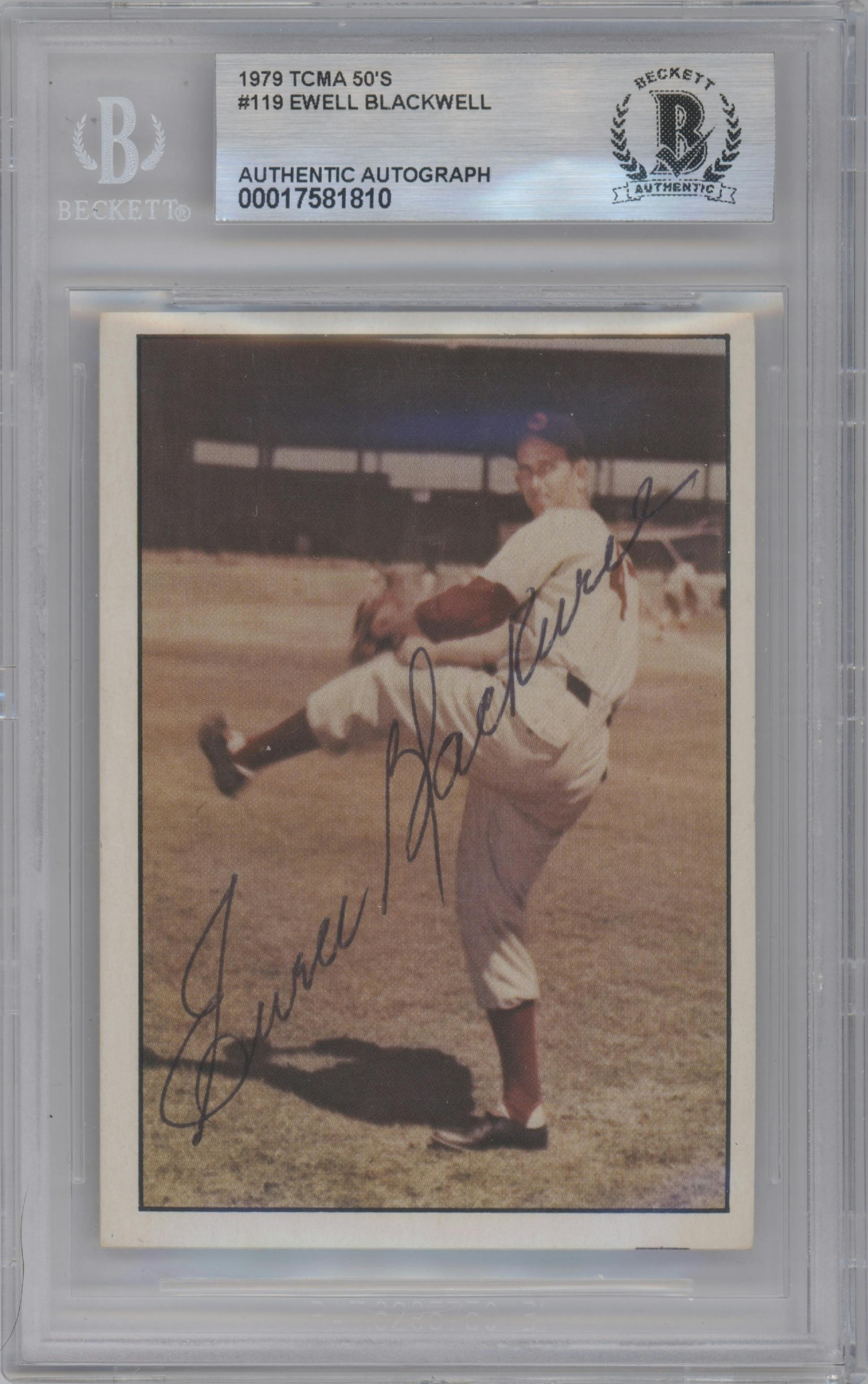 Ewell Blackwell from the 1979 TCMA The 1950’s set graded by Beckett.