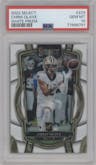 Chris Olave from the 2022 Panini Select set featuring a White Prizm parallel graded by PSA and given an overall grade of 10.