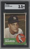 Roger Maris from the 1963 Topps set graded by SGC and given an overall grade of 3.5.
