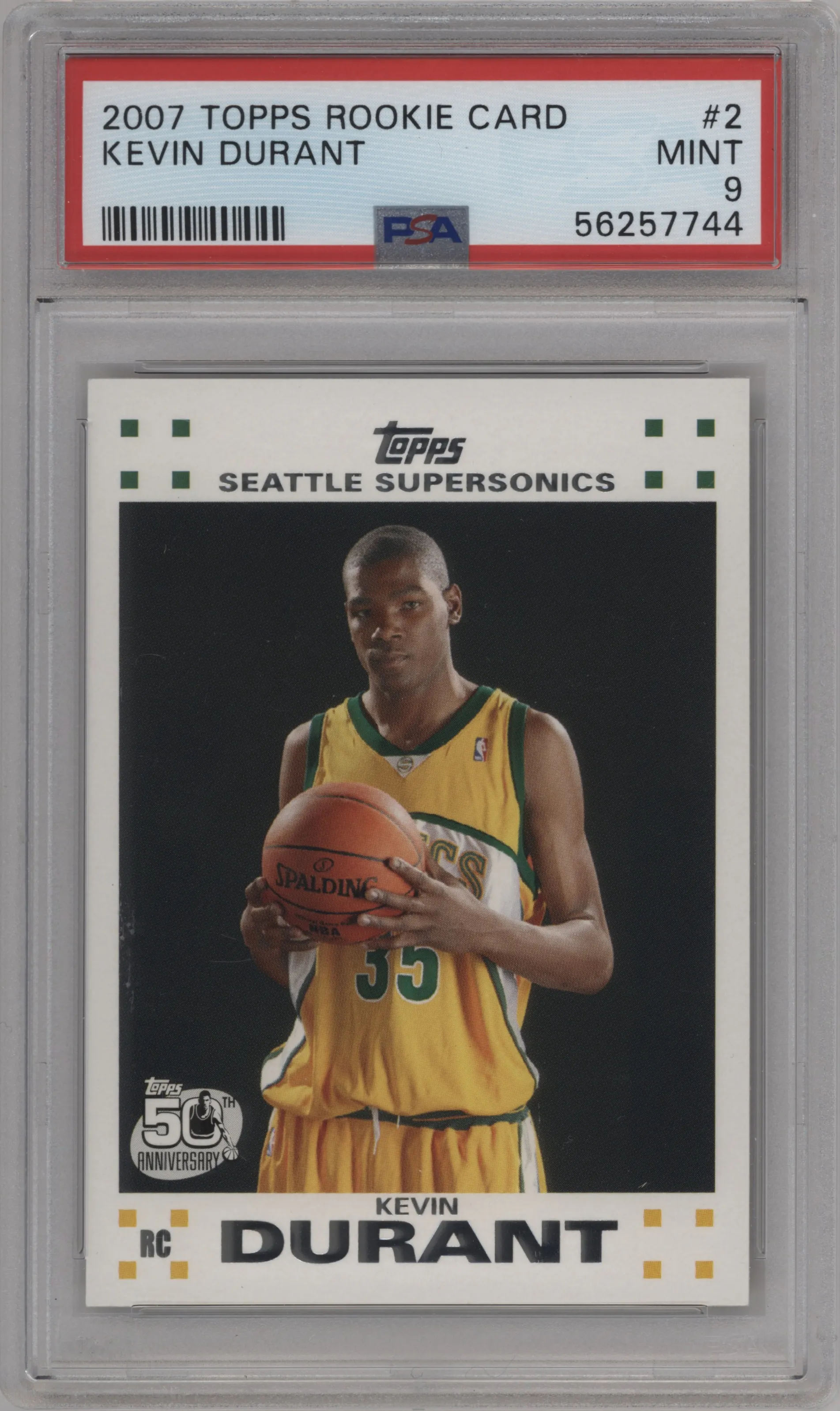 2007 Topps Rookie Set Kevin Durant PSA 9