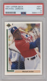 Michael Jordan from the 1991 Upper Deck set graded by PSA and given an overall grade of 9.
