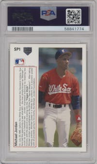 Michael Jordan from the 1991 Upper Deck set graded by PSA and given an overall grade of 9.