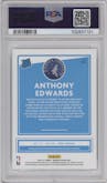 Anthony Edwards from the 2020-21 Panini Donruss set graded by PSA and given an overall grade of 10.