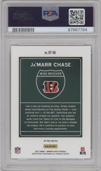 Ja'Marr Chase from the 2021 Panini Donruss Optic set graded by PSA and given an overall grade of 10.