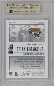 Brian Thomas Jr. from the 2024 Panini Prizm set graded by Beckett and given an overall grade of 10.