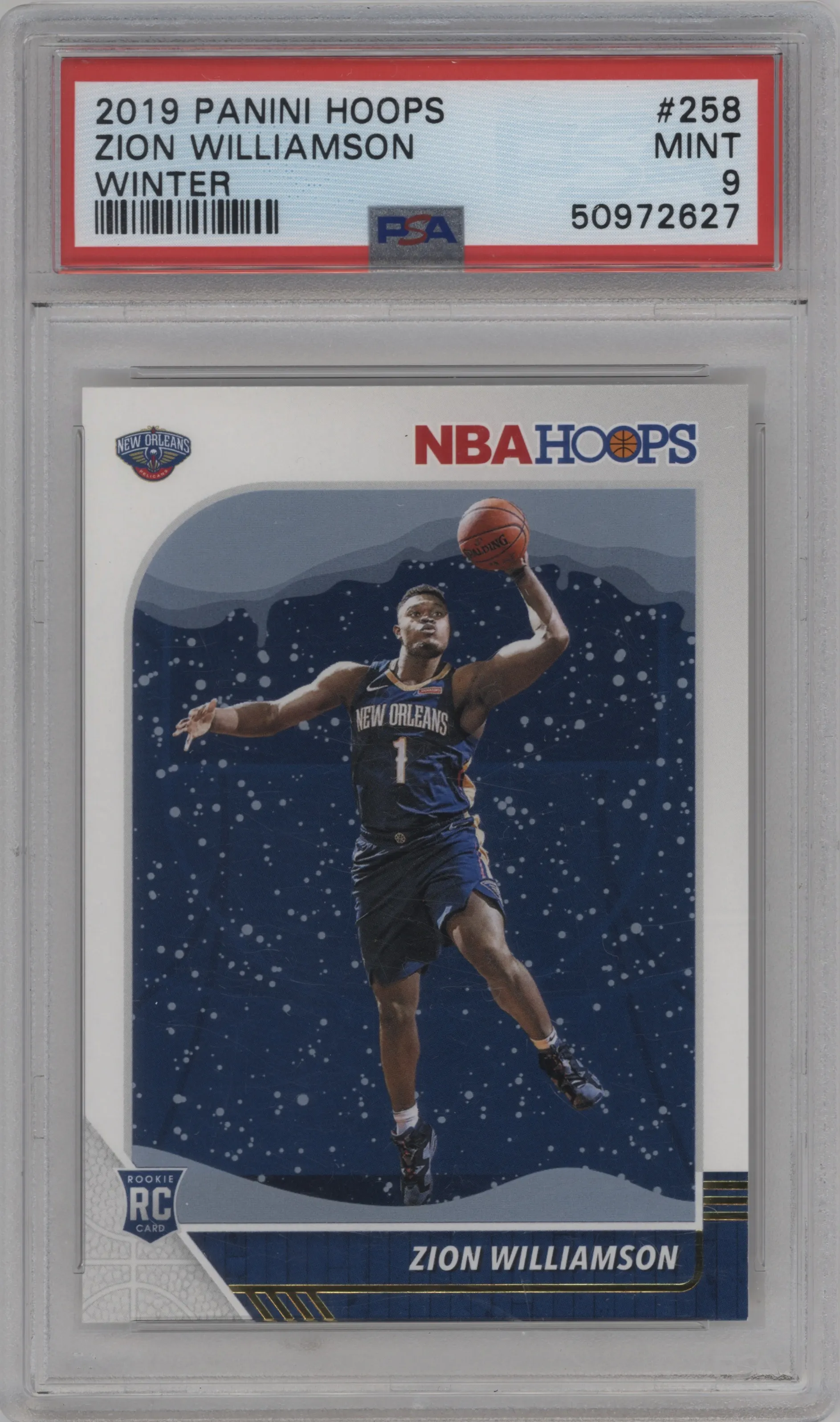 2019 Panini NBA Hoops Zion Williamson Winter PSA 9