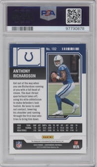 Anthony Richardson from the 2023 Panini Contenders set graded by PSA and given an overall grade of 9.