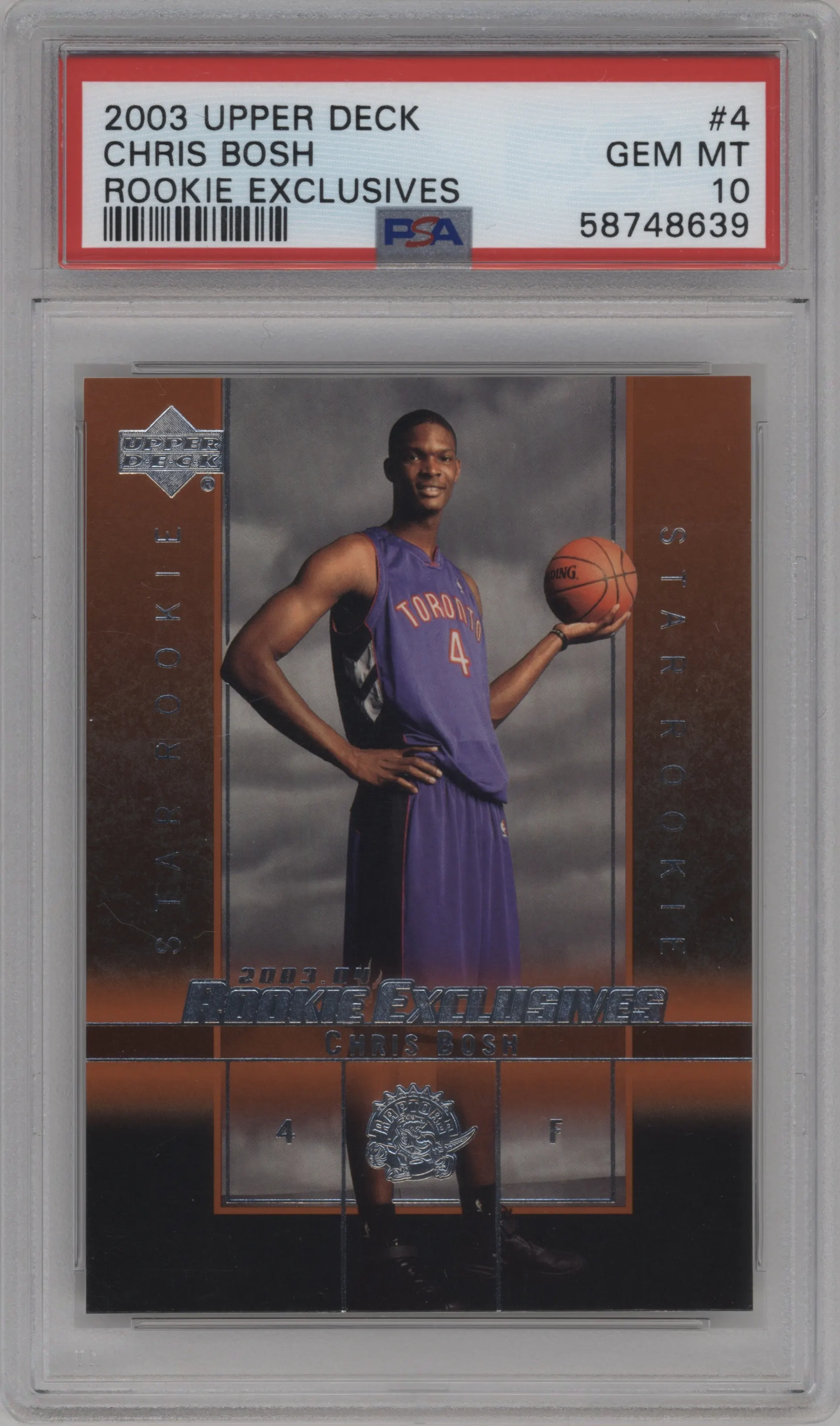 2003 Upper Deck Rookie Exclusives Chris Bosh #4 PSA 10