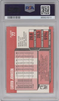 Earvin Johnson from the 1989-90 Fleer set graded by PSA and given an overall grade of 10.