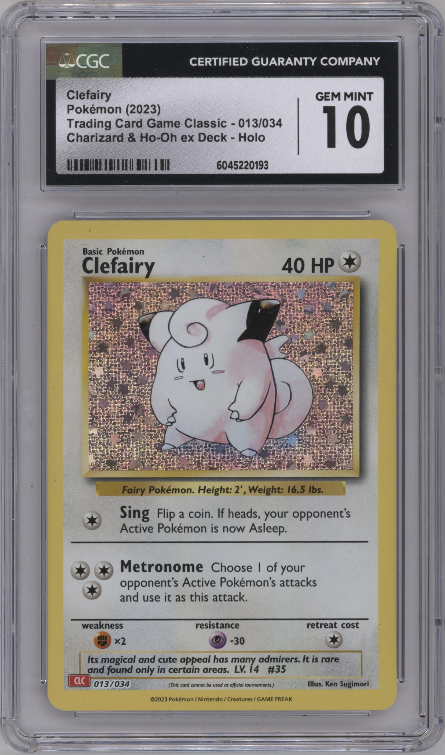 2023 Pokemon CLC Clefairy CGC 10