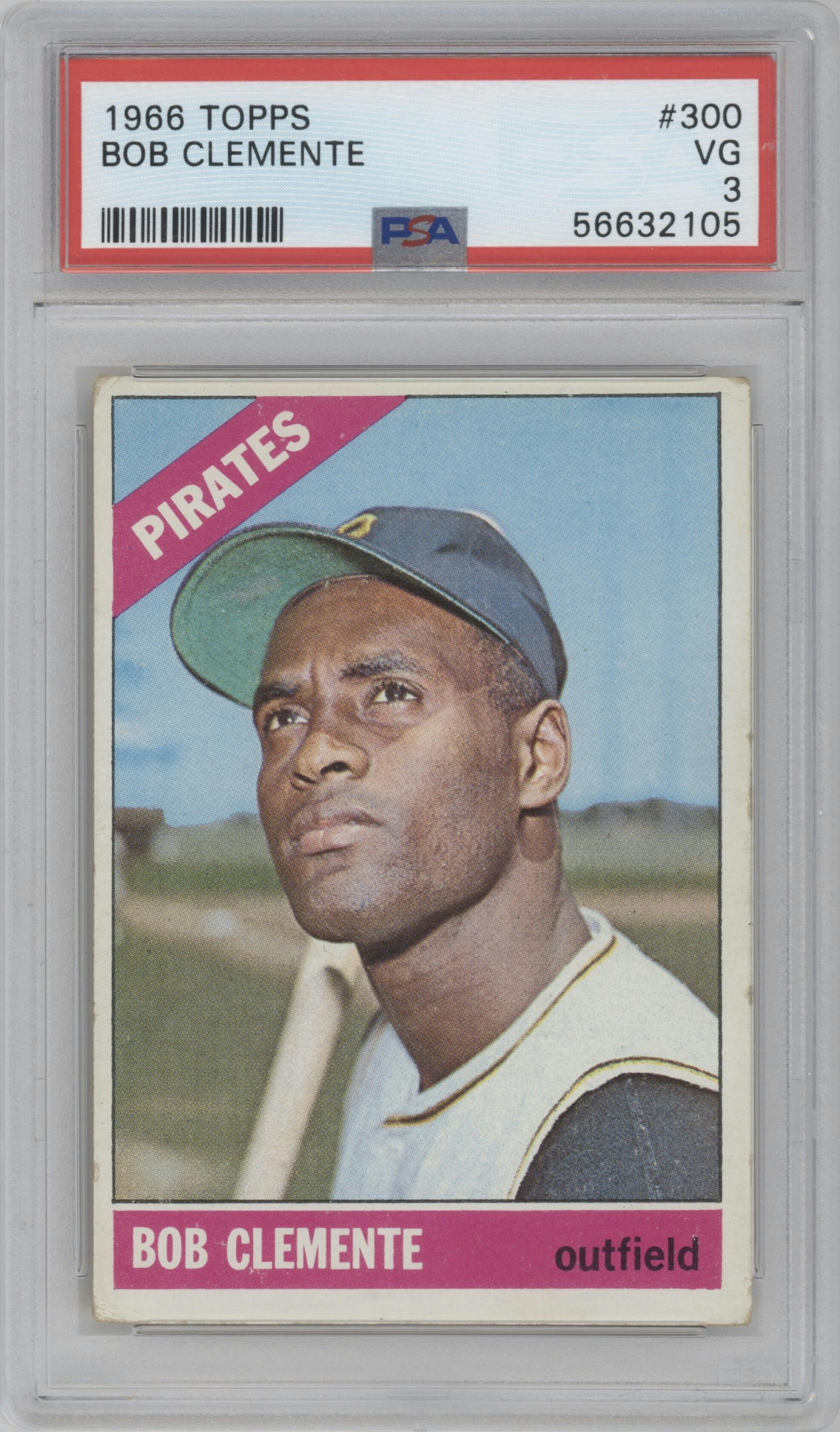 Bob Clemente from the 1966 Topps set graded by PSA and given an overall grade of 3.