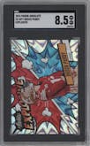 Brock Purdy from the 2024 Panini Absolute set graded by SGC and given an overall grade of 8.5.