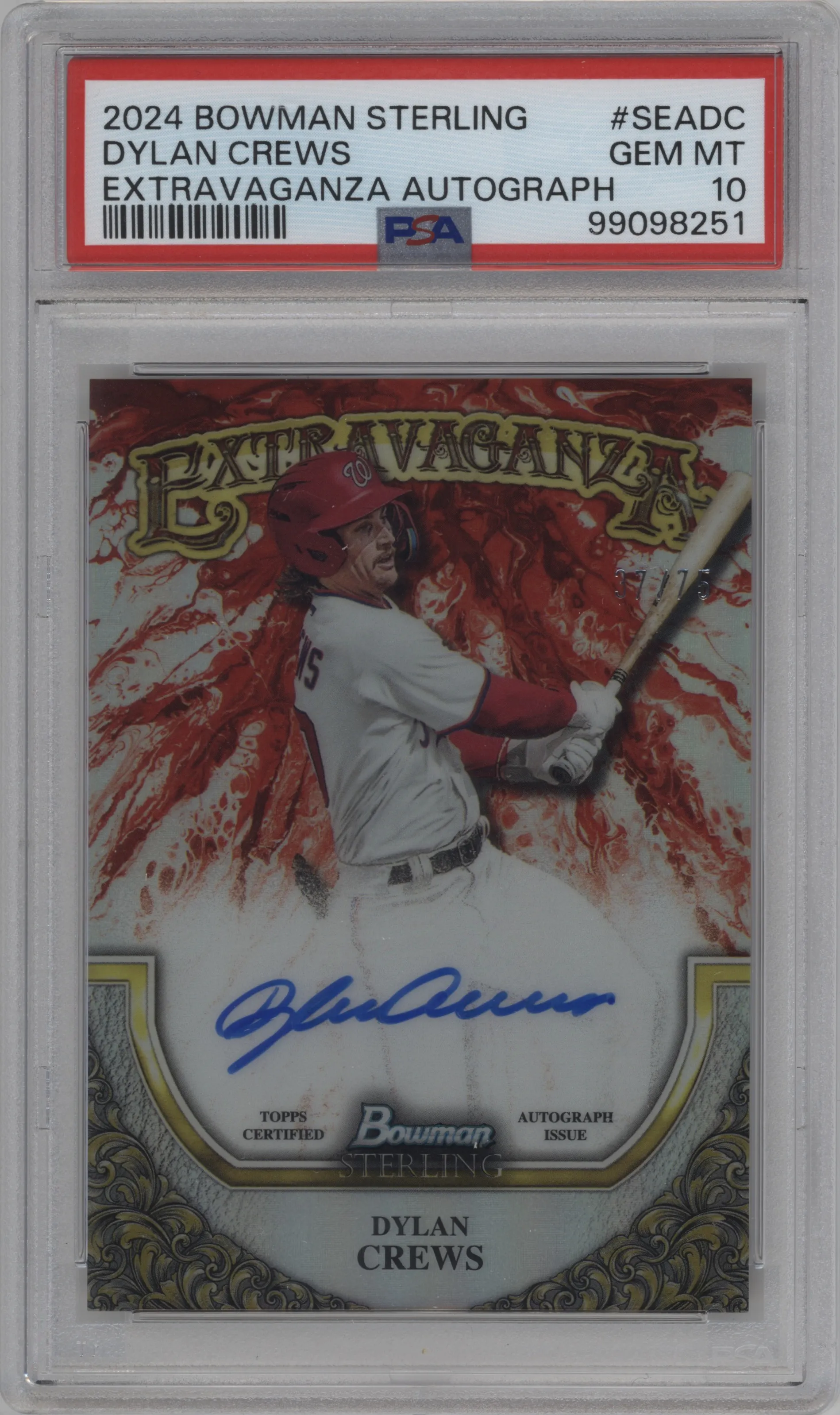 2024 Bowman Sterling Extravaganza AU Dylan Crews PSA 10