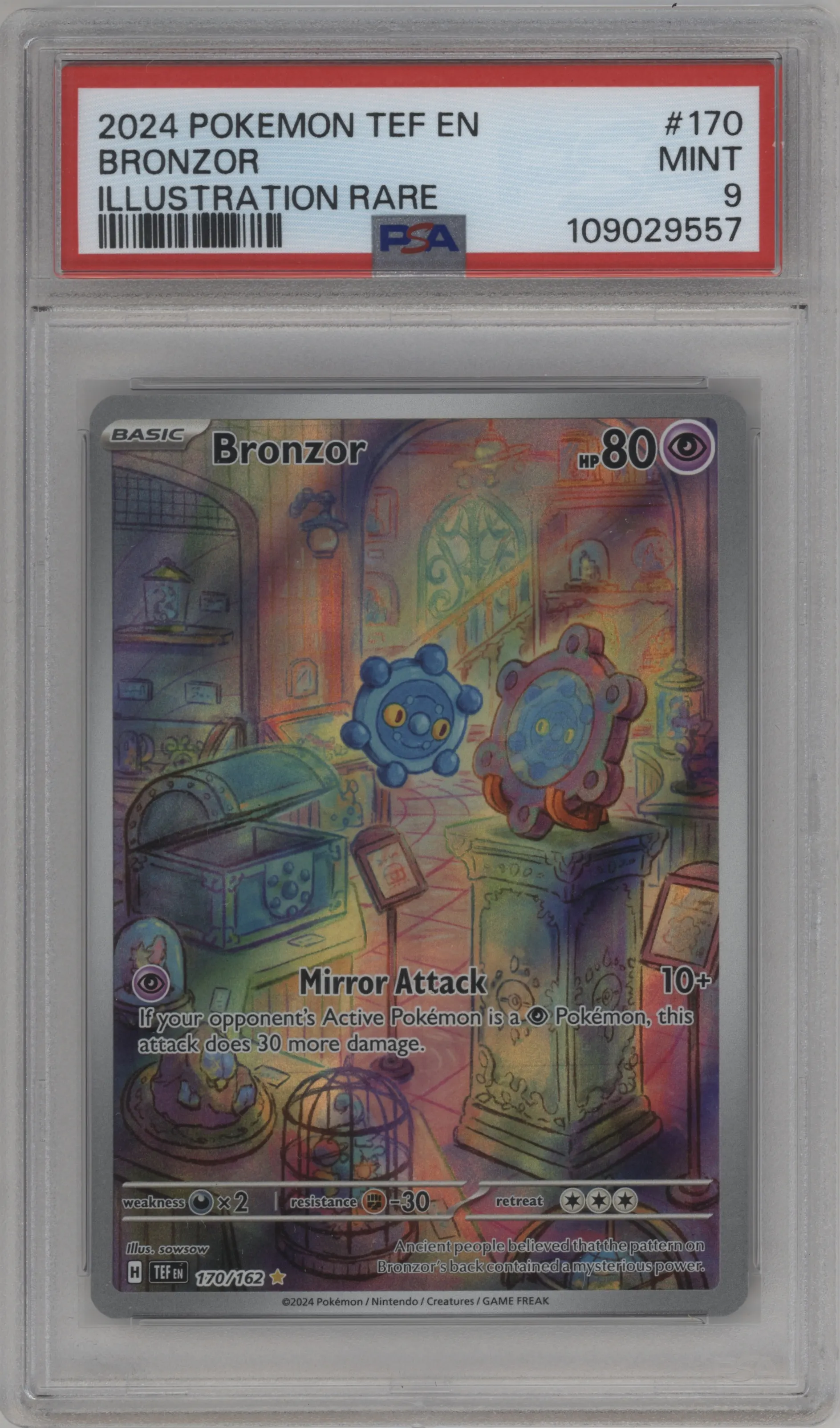 2024 Pokemon SV Temporal Forces Bronzor #170 PSA 9