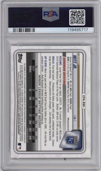 Bobby Witt Jr. from the 2020 Bowman set graded by PSA and given an overall grade of 9.