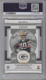 Jordan Love from the 2020 Panini Plates & Patches set graded by PSA and given an overall grade of 8.