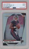 Michael Penix Jr. from the 2024 Panini Prizm set featuring a Silver Prizm parallel graded by PSA and given an overall grade of 9.