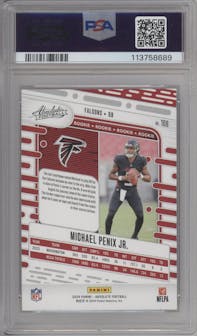 Michael Penix Jr. from the 2024 Panini Absolute set graded by PSA and given an overall grade of 10.