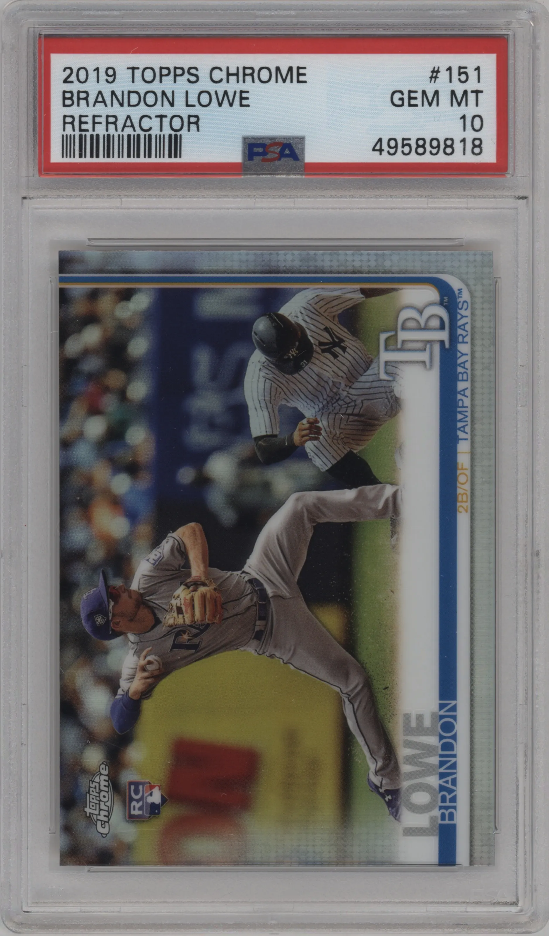 2019 Topps Chrome Brandon Lowe Refractor #151 PSA 10