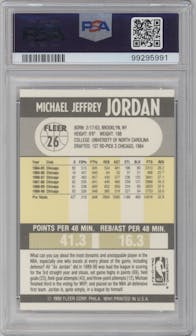Michael Jordan from the 1990-91 Fleer set graded by PSA and given an overall grade of 10.