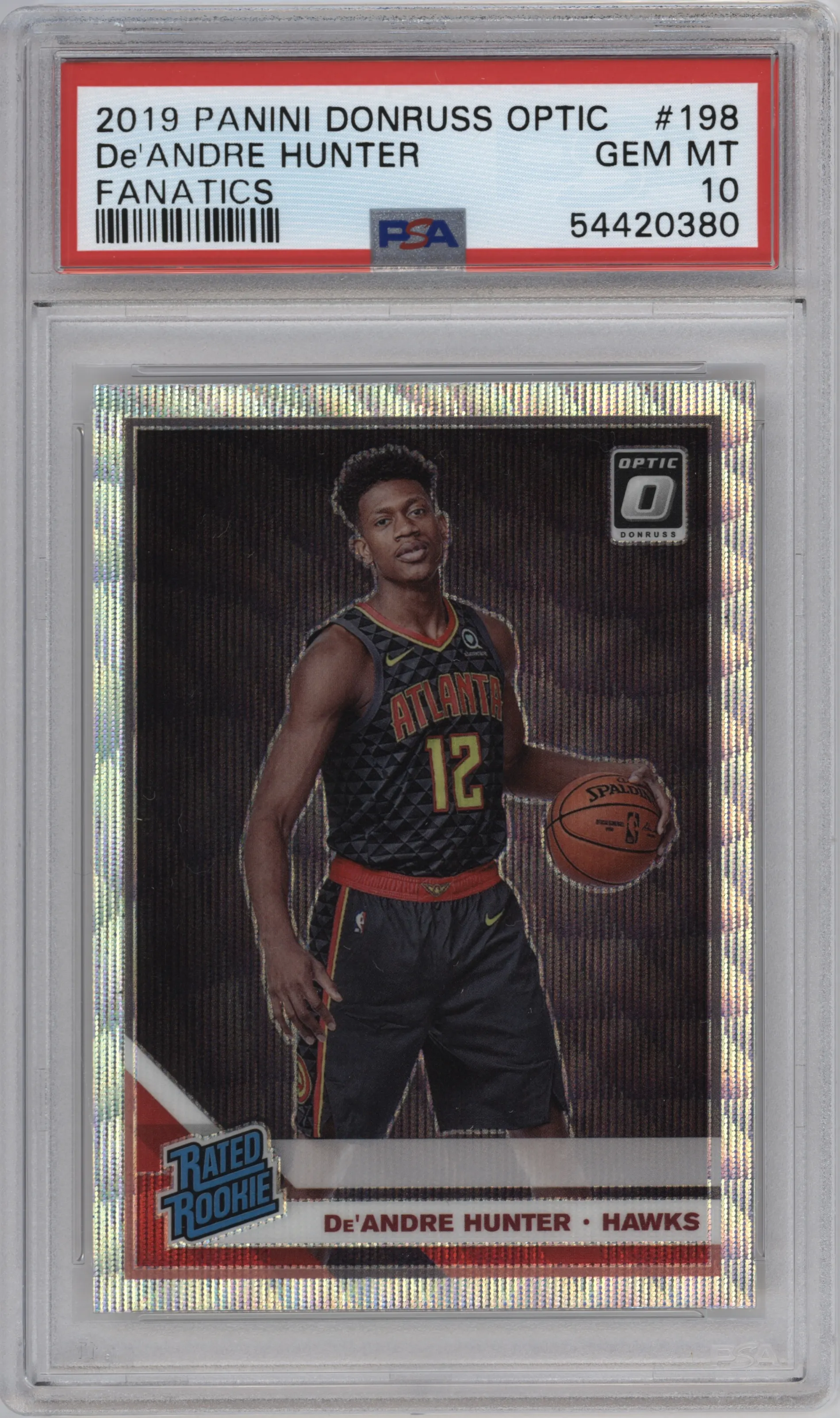 2019 Panini Donruss Optic Rated Rookie De'Andre Hunter Fanatics Box Set #198 PSA 10
