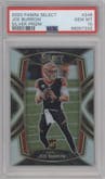Joe Burrow from the 2020 Panini Select set featuring a Silver Prizm parallel graded by PSA and given an overall grade of 10.