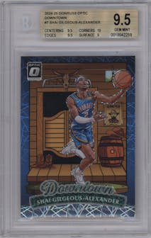 Shai Gilgeous-Alexander from the 2024-25 Donruss Optic set graded by Beckett and given an overall grade of 9.5.