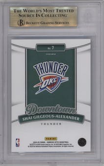 Shai Gilgeous-Alexander from the 2024-25 Donruss Optic set graded by Beckett and given an overall grade of 9.5.