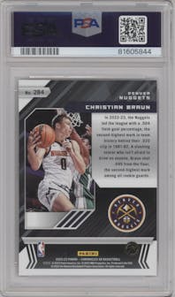 Christian Braun from the 2022-23 Panini Chronicles  set graded by PSA and given an overall grade of 9.