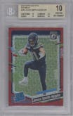 Jaxon Smith-Njigba from the 2023 Donruss Optic set featuring a Red Mojo  parallel graded by Beckett and given an overall grade of 10.