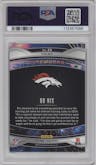 Bo Nix from the 2024 Panini Prizm set featuring a Green Prizm parallel graded by PSA and given an overall grade of 9.