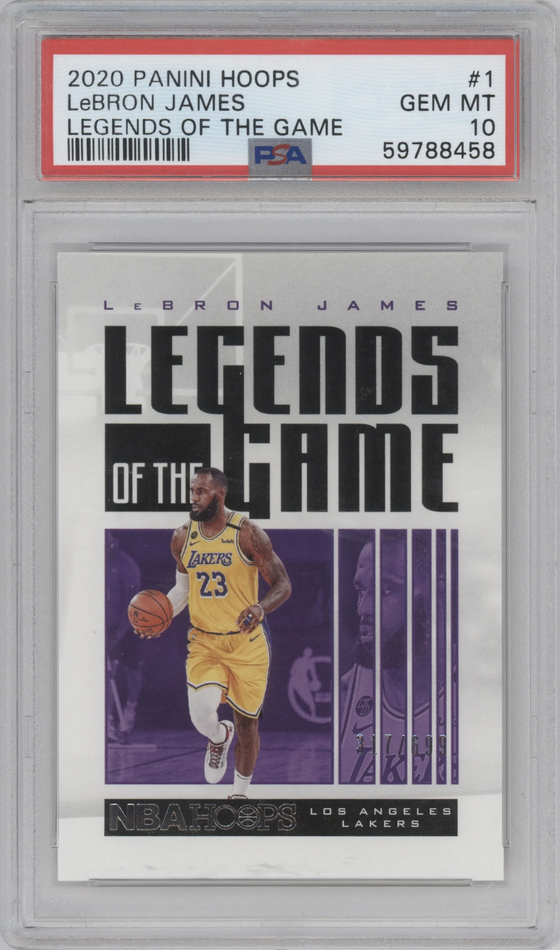 2020 Panini NBA Hoops LOTG LeBron James #1 PSA 10