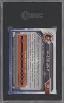 Adley Rutschman from the 2019 Bowman Draft set graded by SGC and given an overall grade of 9.5.