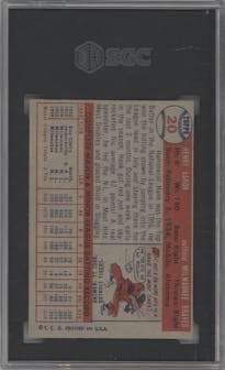 Hank Aaron from the 1957 Topps set graded by SGC and given an overall grade of 5.